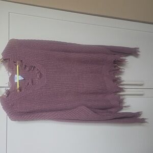 Distressed PLUS MAUVE Knit sweater